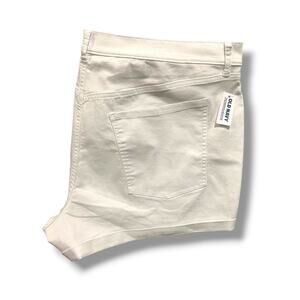 Size 24‎ Old Navy Womens Plus Size New Cuffed White Jean Shorts Mid-Rise